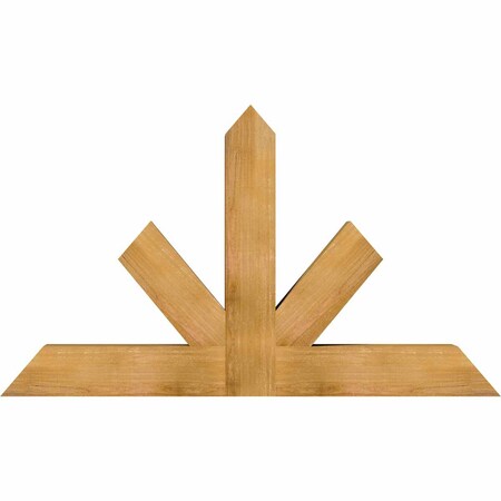 Ekena Millwork Saratoga Rough Sawn Timber Gable Bracket, Western Red Cedar, 60"W x 35"H x 6"D x 6"F, 14/12 Pitch GBW060X35X0606SAR00RWR